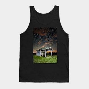 Shack on a meadow at night Tank Top